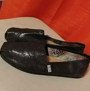 Bobs by Skechers black sparkly flats